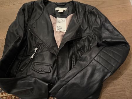 Schwarze H&M Kunstlederjacke, Gr 34, neu mit Etikett!