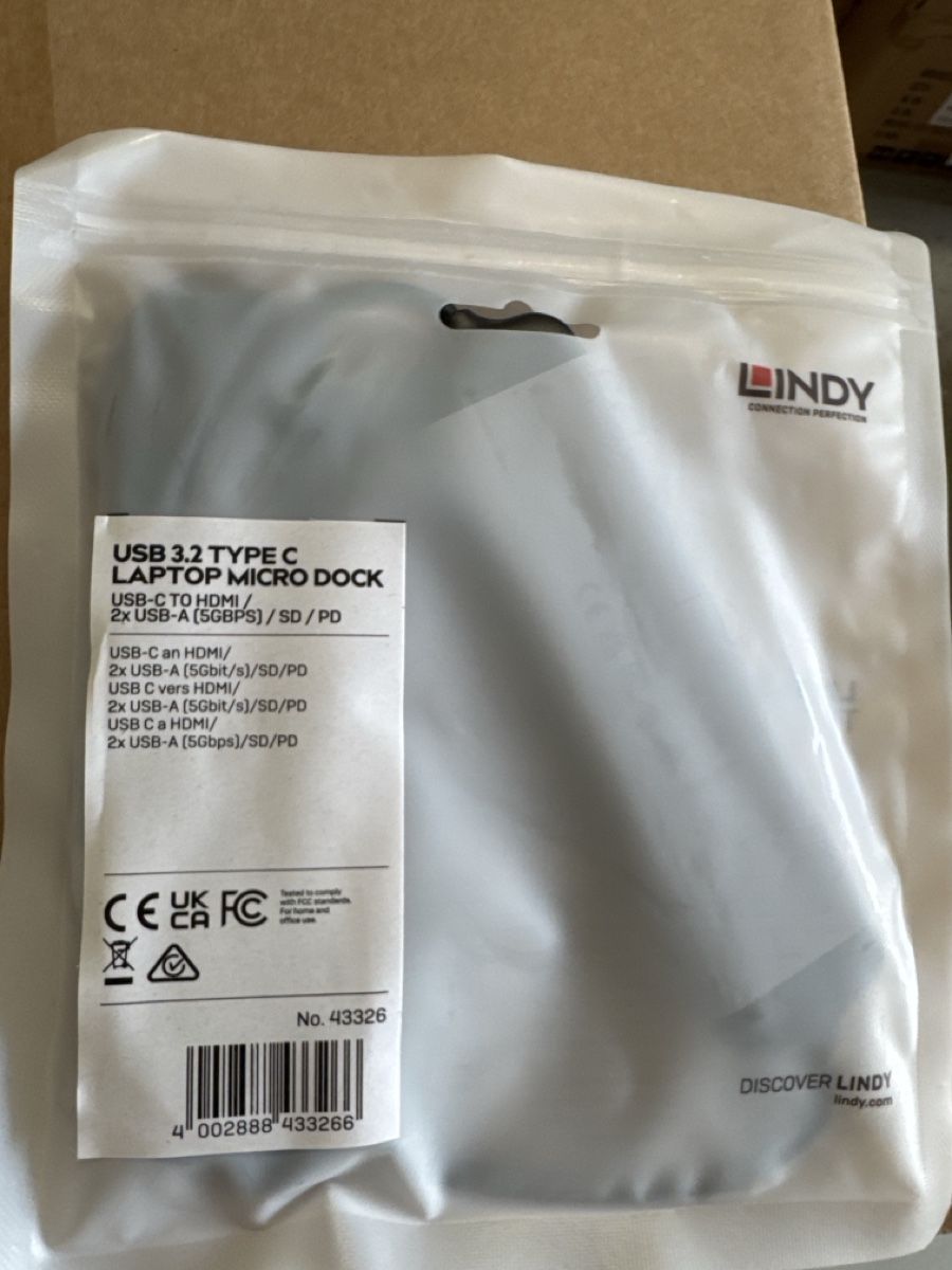 Dockingstation: LINDY USB 3.2 C Laptop Micro Dock neu – Neu und originalverpackt aus Berneck von Koenner.J