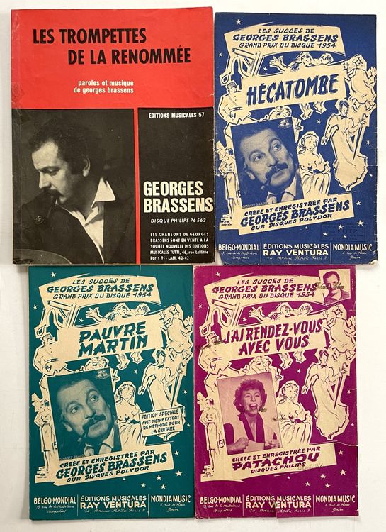 Georges Brassens - 4 Notenblätter / Partions de musique (Gebraucht) in ...