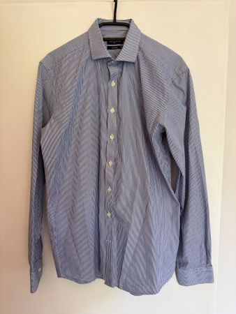 Business Hemd Cafe Coton - dunkelblau weiss gestreift