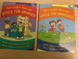 2 Bücher Spiele für Drinnen & Draussen Neu