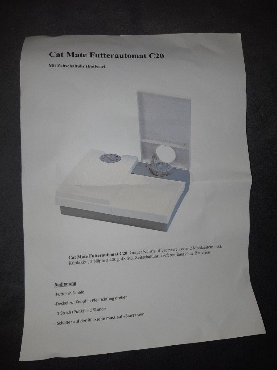 Mangimi: Cat Mate Futterautomat C20 mit Kühlakku – Usato da Studen SZ venduto da Handwerkstatt9698 2