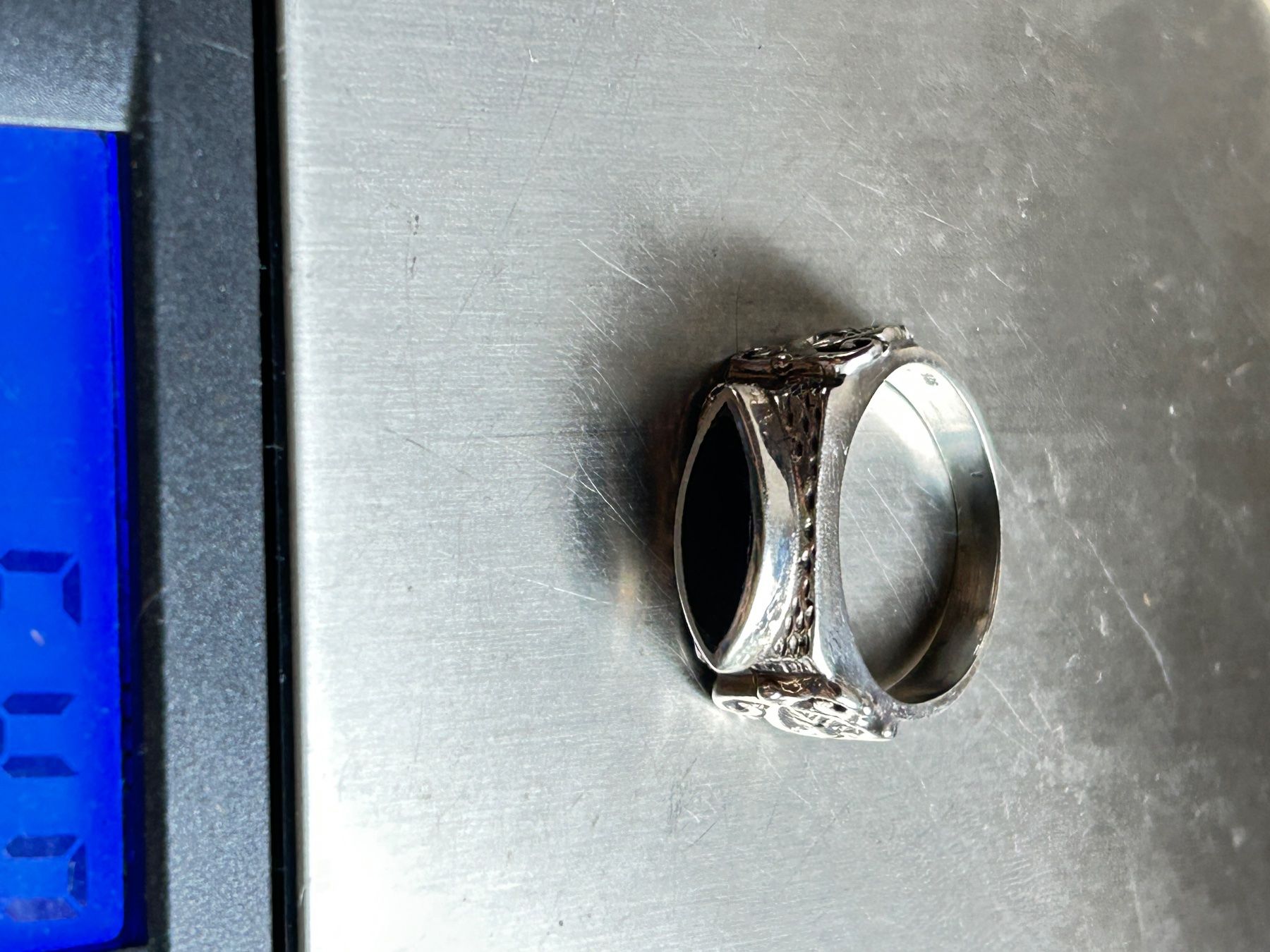 Anelli: Schöner Silberring mit Onyx (58) – Usato da Laufen venduto da belleskulptur 7