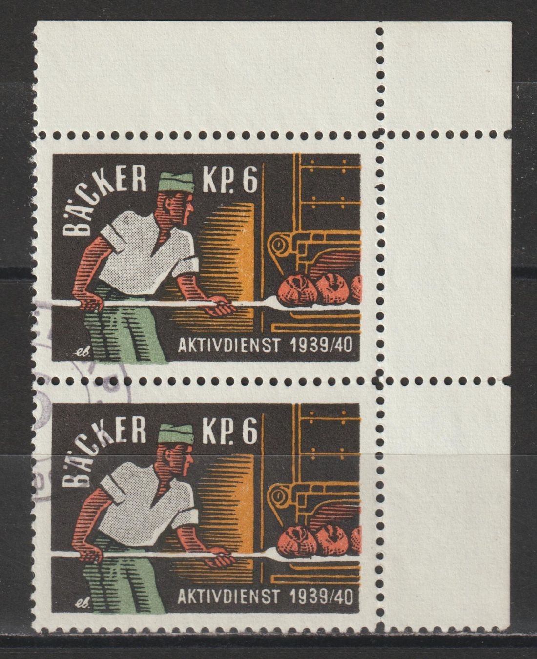 Alle Briefmarken: Bäcker Nr. 11/1 Paar o – Gebraucht aus Siebnen von Fstaehli