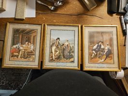Originale Schweizer Trachtenbilder 3er Set gerahmt