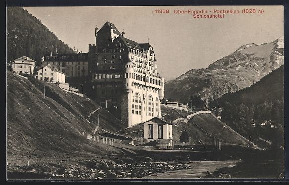 Cartoline postali: Pontresina /Ober-Engadin, Schlosshotel m – Usato da Berlin venduto da bartko-reher