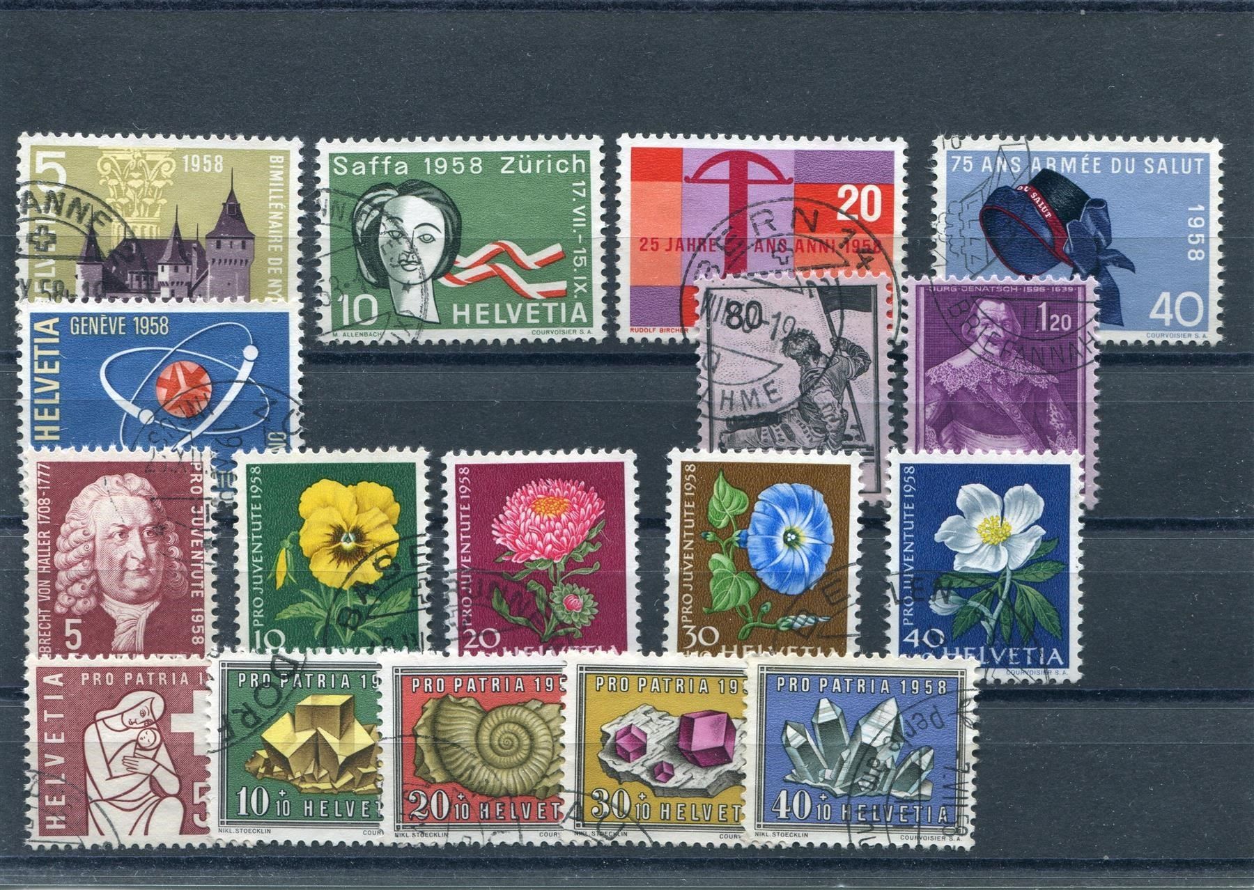 Alle Briefmarken: 1958 Jahreszusammenstellung gest. – Gebraucht aus Winterthur von Kyoung