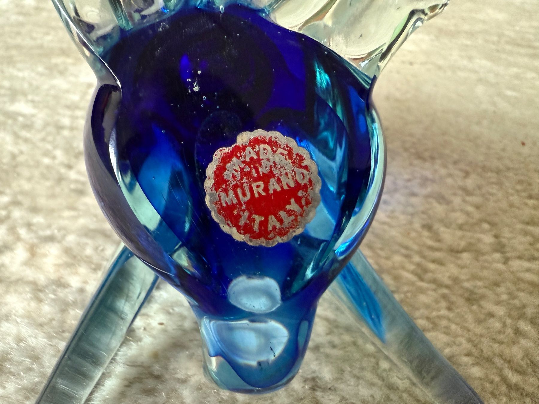 Murano Statuette: Echte blaue Murano Glasente – Usato da Zürich venduto da RainerT 3