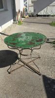 Gartentisch, Vintage Stil, Metall, Grün, 100 cm Durchmesser