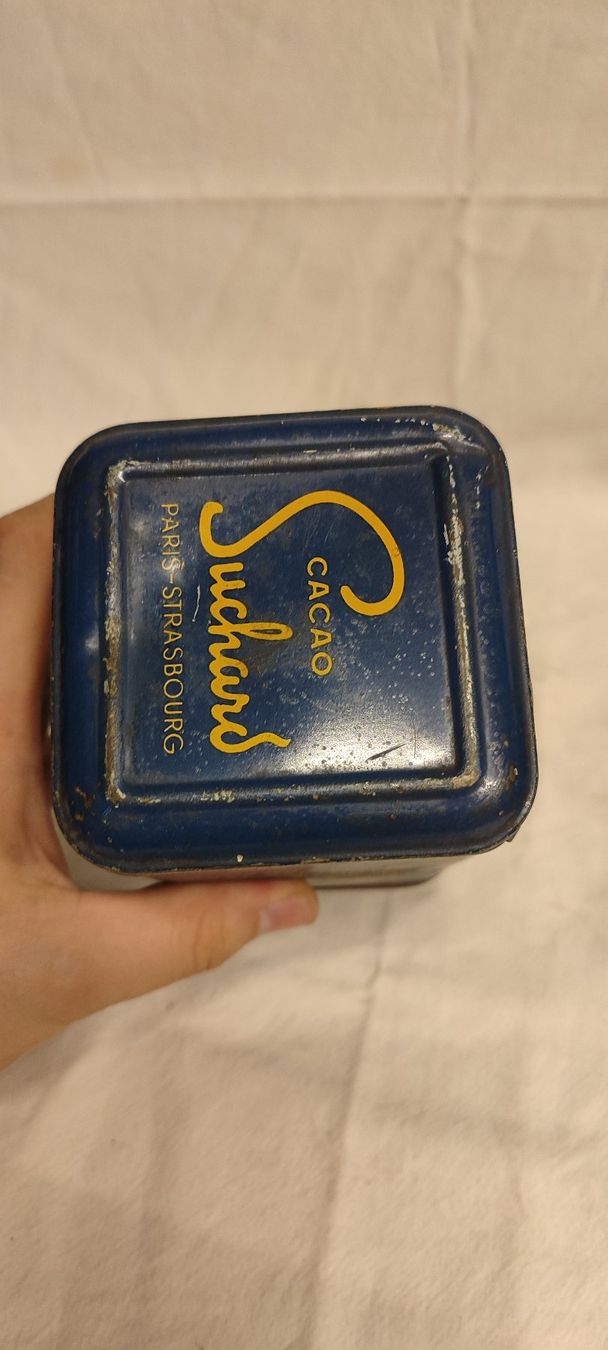 Suchard Dosen: Wunderschöne alte Blechdose von SUCHARD CACAO 16 cm – Gebraucht aus Gelterkinden von MYSTOREFORYOU4460 4
