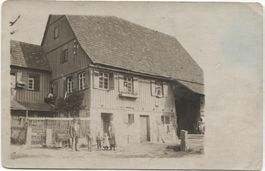 LANDWIRTSCHAFT/BAUERNFAMILIE 1910 mit Waschtrommel