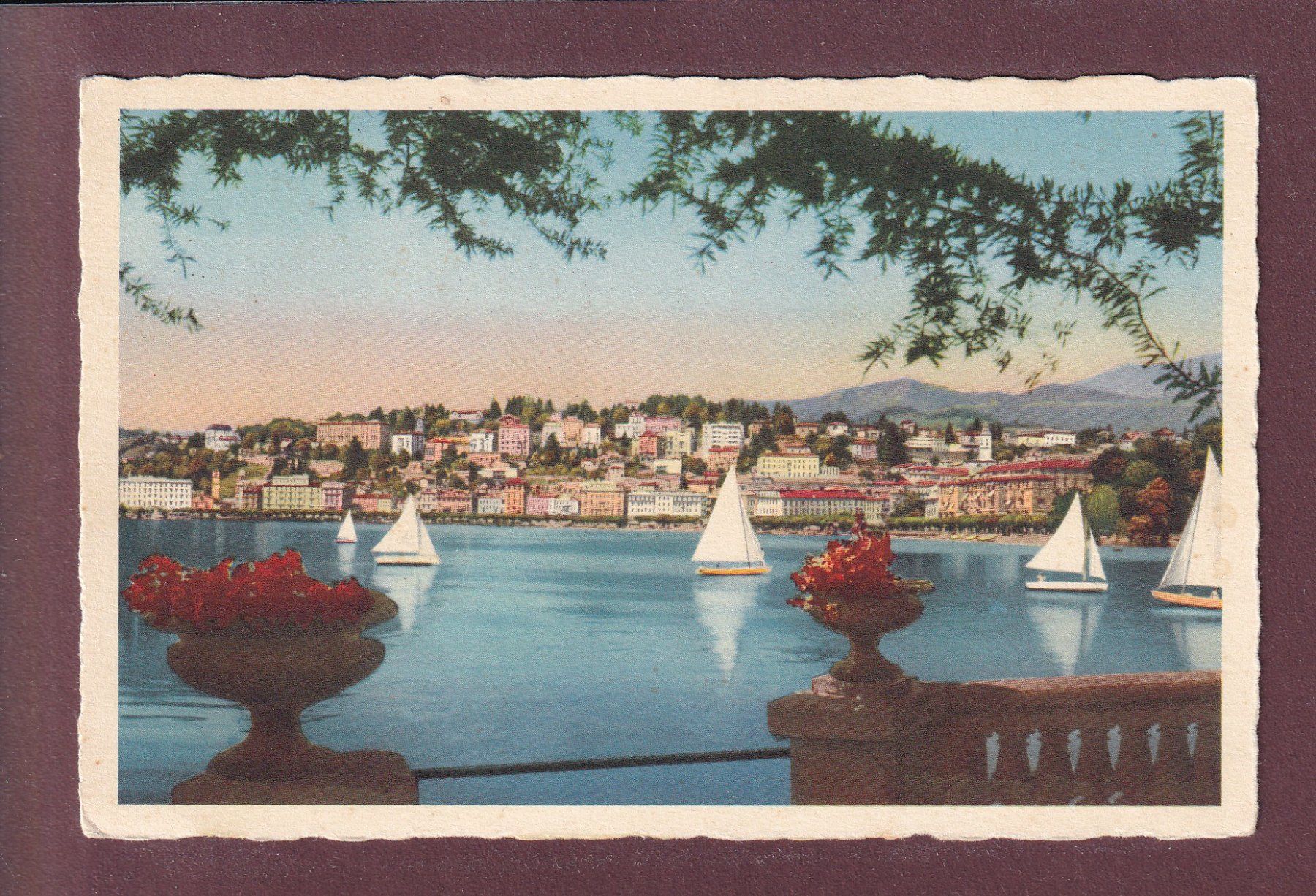 Cartoline postali: LUGANO - Lungolago - 1949 – Usato da Pully venduto da nicecards