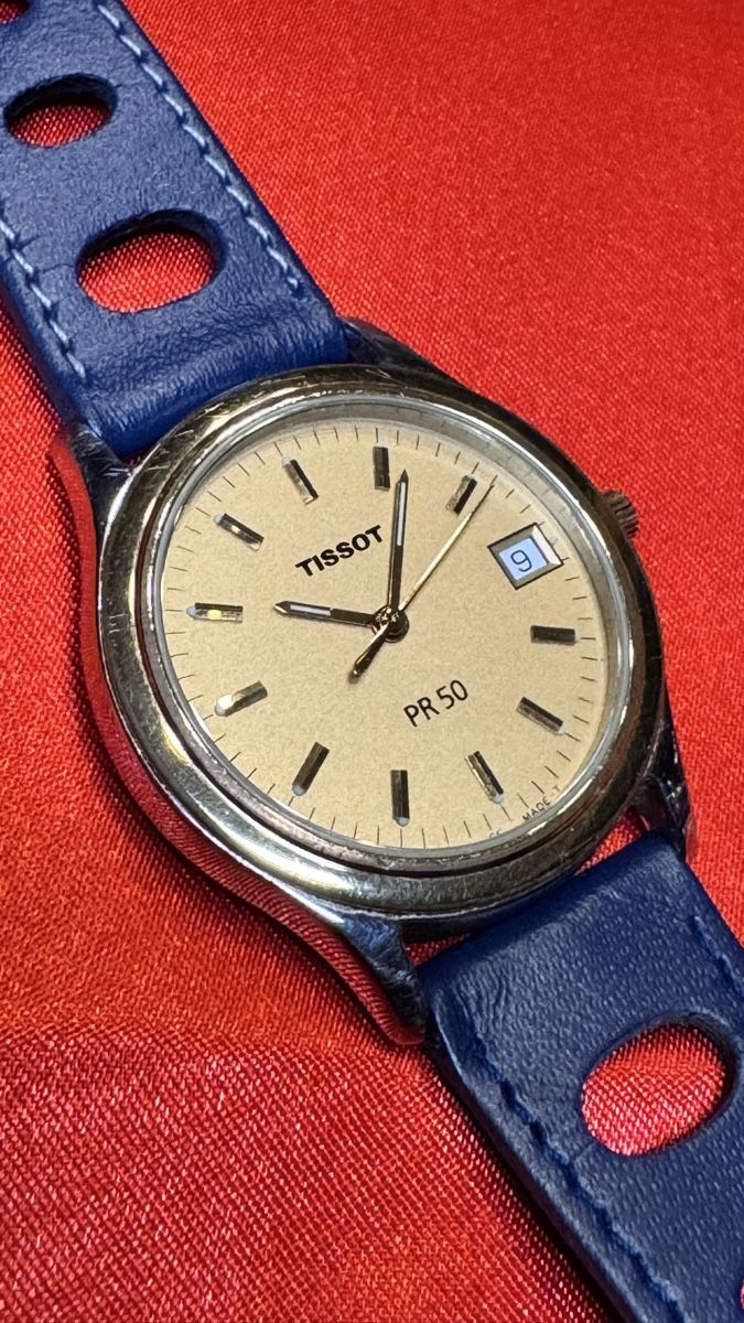 Tissot Orologi: Tissot PR 50 mit blauem Lederarmband – Usato da Untersiggenthal venduto da TimeandShine 4