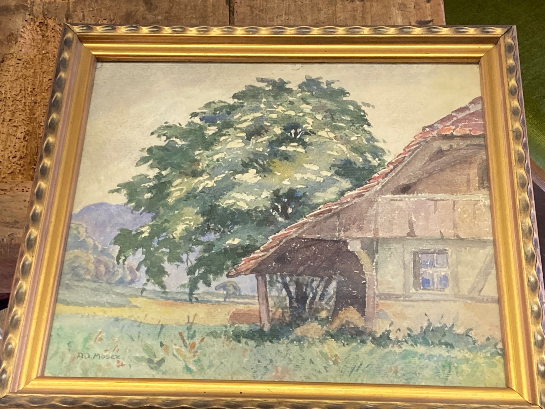 Dipinti: MOSER Bauernhaus mit Baum signiert – Usato da Bern venduto da Jwpm66