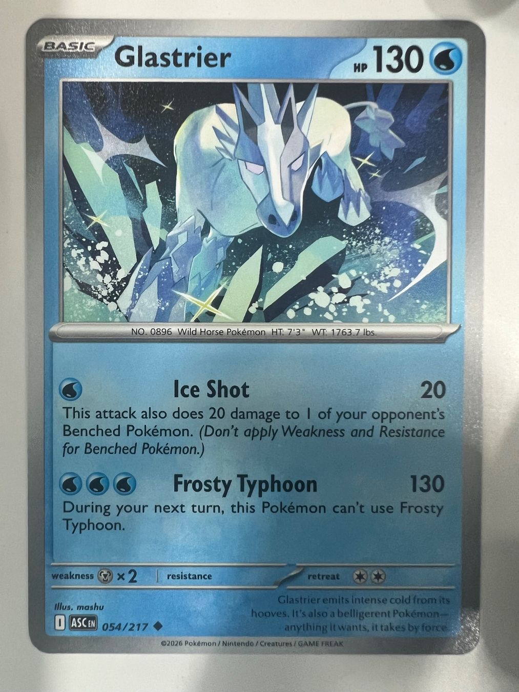 Pokémon Carte collezionabili: Pokemon Ascended Heroes Glastrier 054/217 – Usato da Appenzell venduto da Riribi13