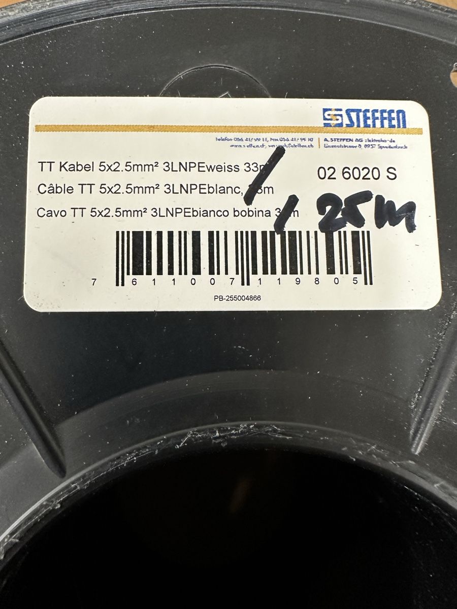 Câbles: TT-Kabel 5x2.5mm2 25m – Neuf (Voir description) à Deitingen par Chutzli 1