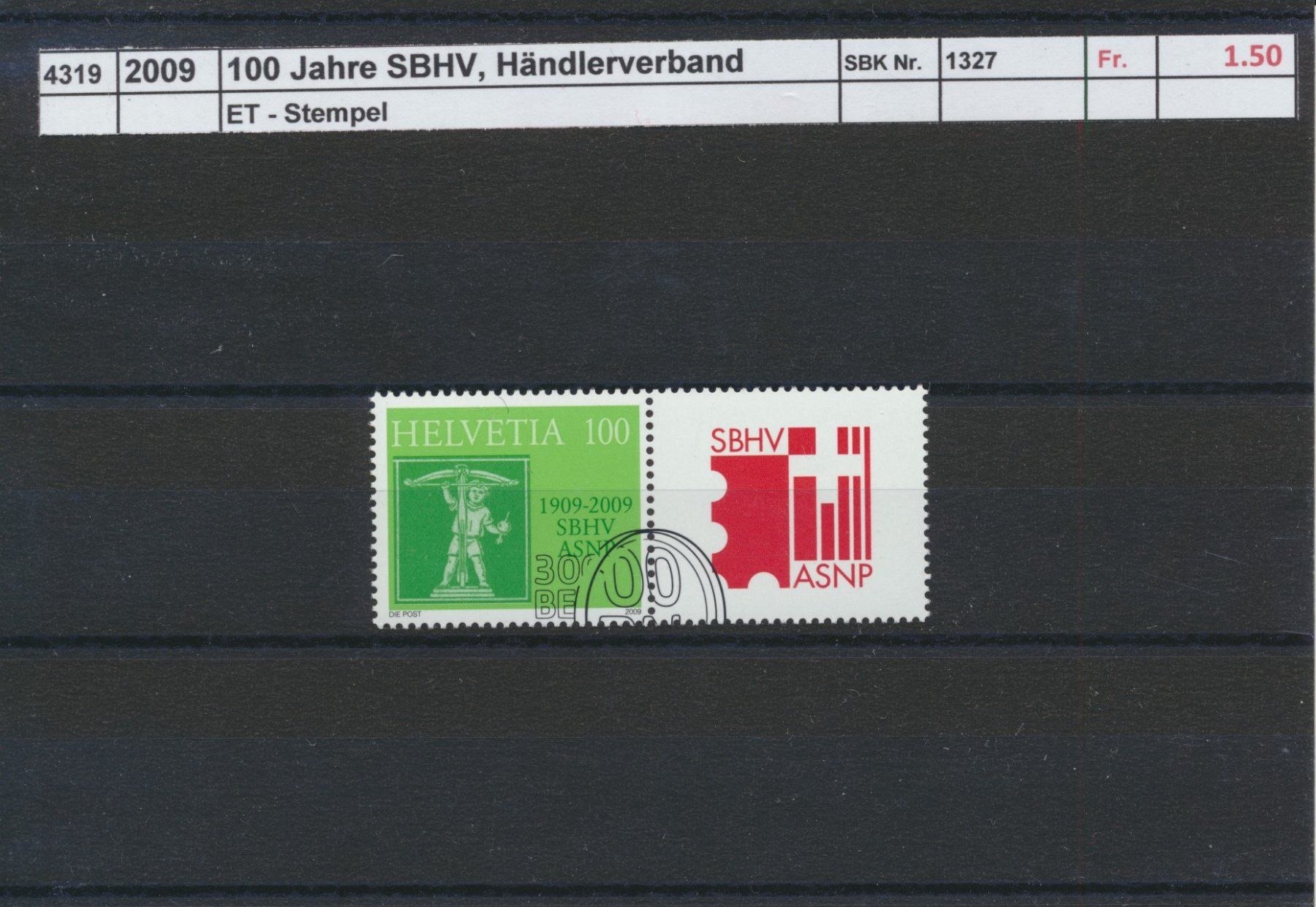 Tutti i francobolli: 2009 "100 Jahre SBHV", ET - Stempel – Usato da Winterthur venduto da Zupogeru