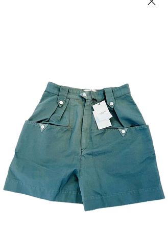 Isabel Marant Etoile, Neue, grüne Baumwollshorts, Gr. 34