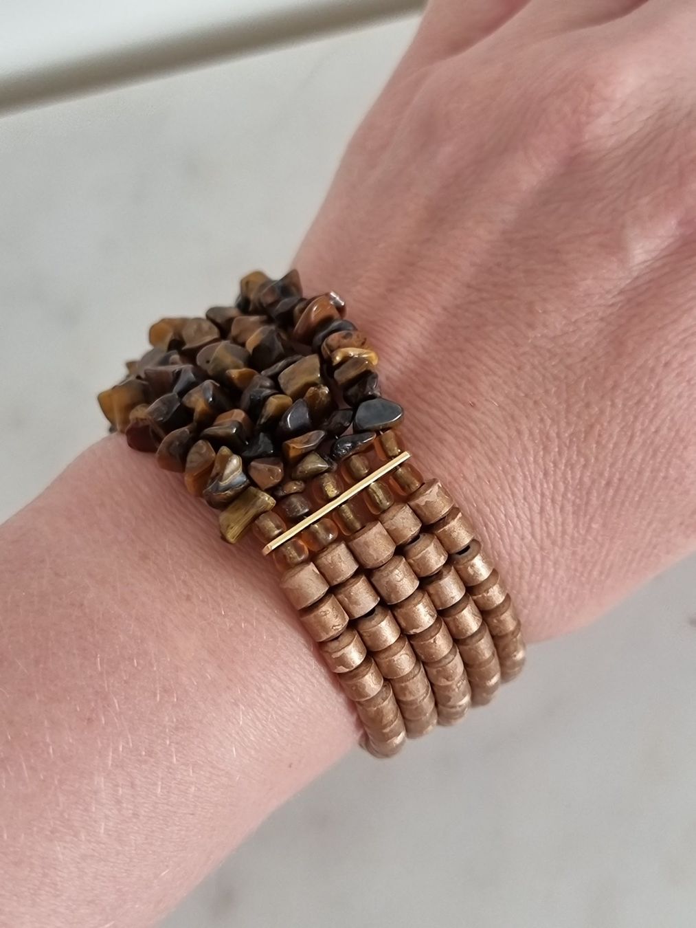 Bracciali & Braccialetti: Armreif - Edelstein Tigerauge Splitter – Nuovo (secondo la descrizione) da Zürich venduto da Nala2811 4