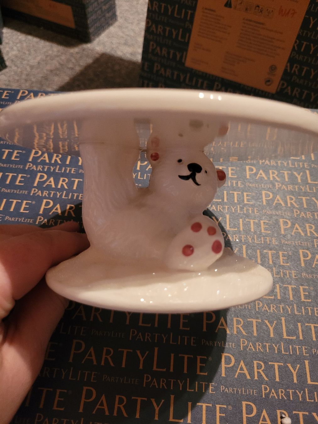 Partylite Portacandele: Partylite ständer Winteredition mit Eisbär,Neu! – Nuovo e nell'imballaggio originale da Weingarten-Kalth venduto da Angela0124