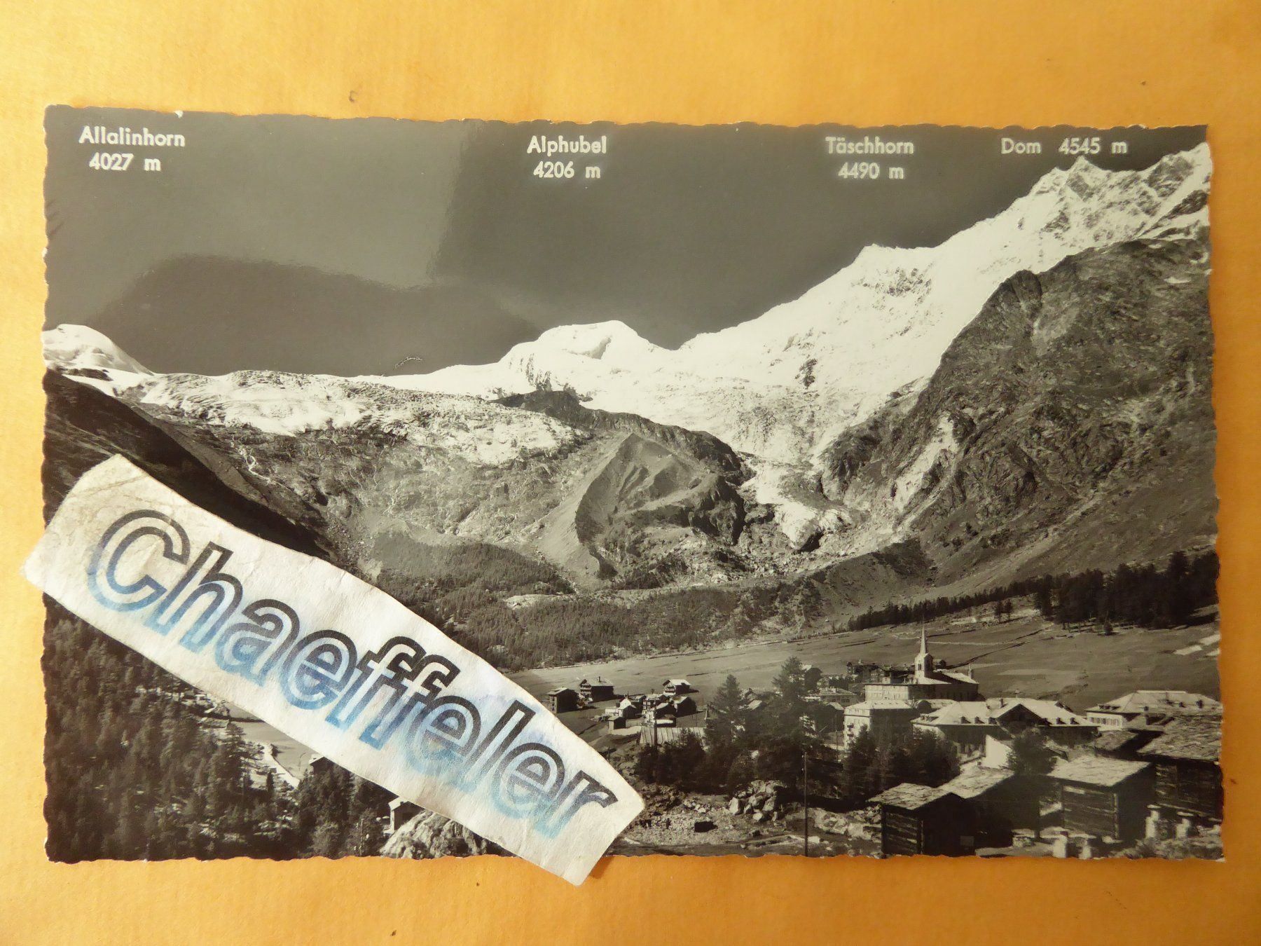 Cartoline postali: Saas-Fee, mit Fee-Gletscher – Usato da Zürich venduto da Chaeffeler