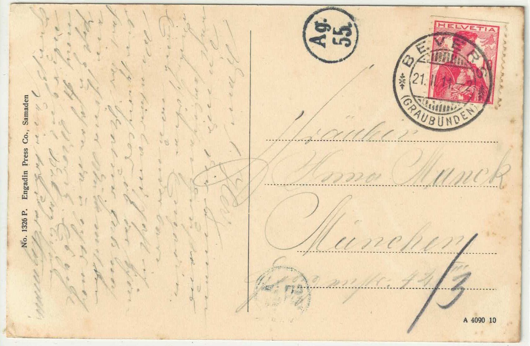 Cartoline postali: Bevers - Büffet Crasta Mora - animee - coloriert – Usato da Ettingen venduto da Kartenplanet 1