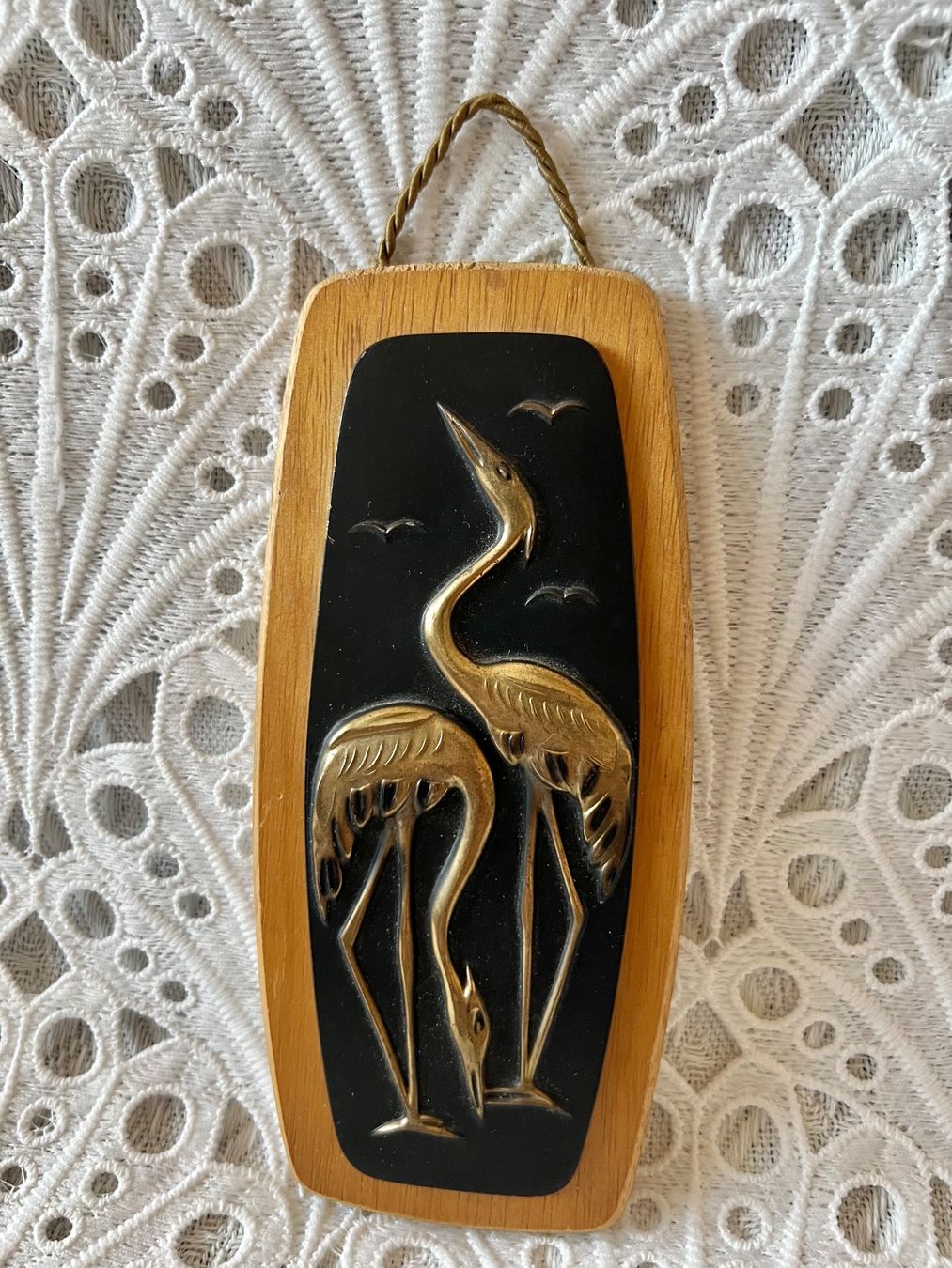 Skulpturen & Statuen: Basrelief mit Reihern Messing Holz – Gebraucht aus Frenkendorf von Only1