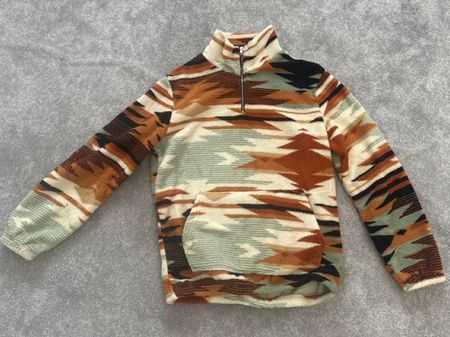 Fleece Pullover mit Reissverschluss mehrfarbig gemustert (L)