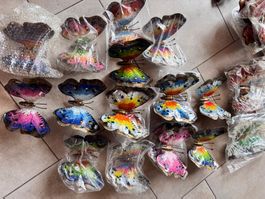 Lot de papillons et coccinelles décoratifs en métal