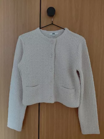 UNIQLO Cream Colored Tweed Jacket 