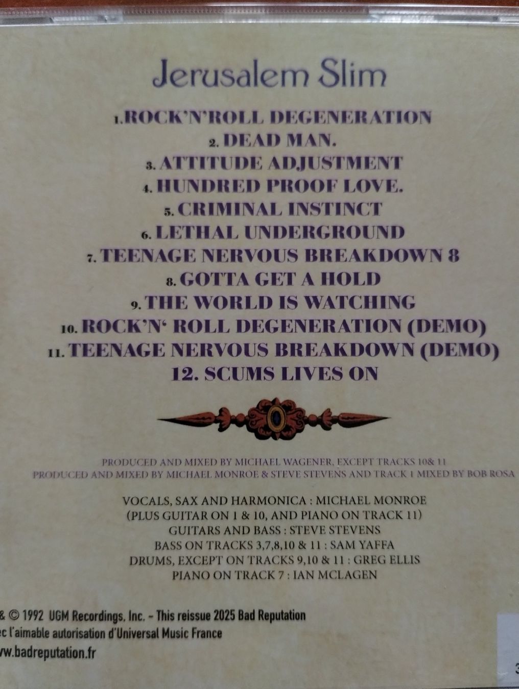 CDs: Jerusalém Slim ( Michael Monroe - Steve Stevens) – Neu (gemäss Beschreibung) aus Lausanne von Martinucci 3