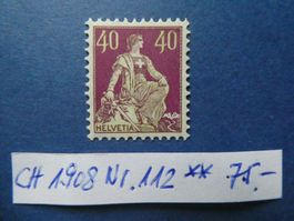 CH 1908 Nr. 112 postfrisch **