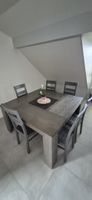 Table et chaises ensemble bois gris ensemble 8 places