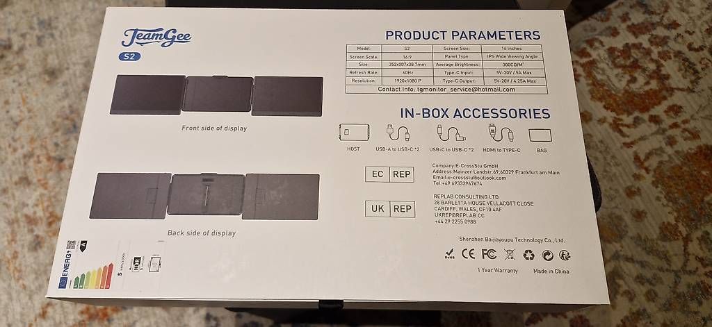 Notebooks: TeamGee S2 Notebook und Tablett Bildschirmerweiterung – Gebraucht aus Messen von Dodge1 1