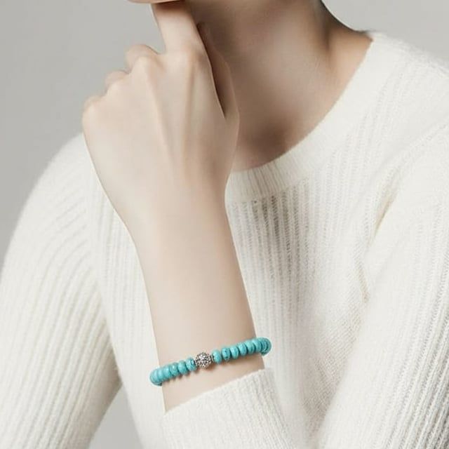 Bracciali & Braccialetti: Armband Echtstein Türkis – Nuovo e nell'imballaggio originale da Hasliberg Goldern venduto da Stilvollgmbh 1
