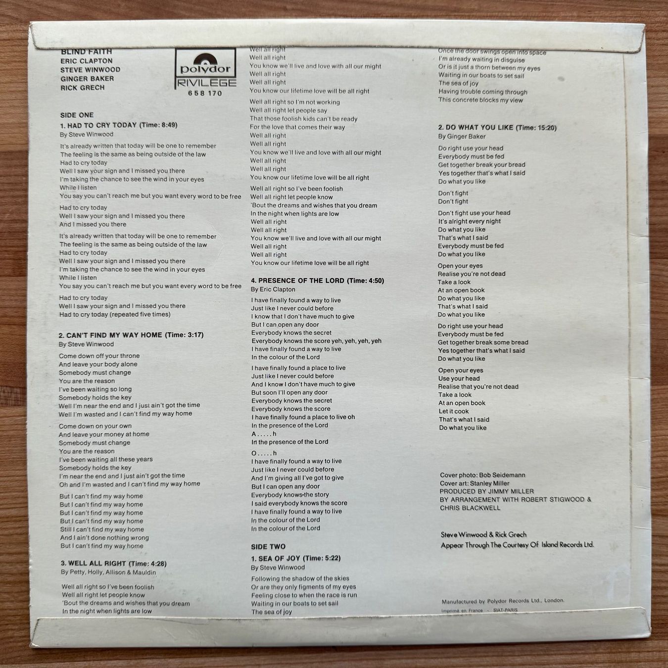 Schallplatten: BLIND FAITH - PRIVILÈGE – Gebraucht aus Zürich von fehlton 1