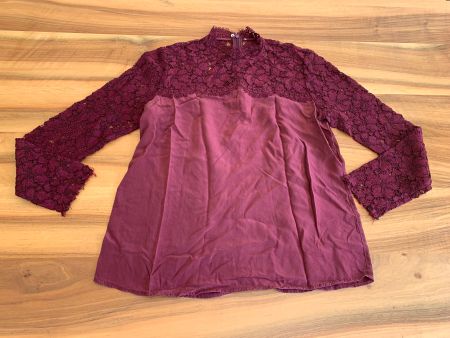 SANDRO - Traum Seidenbluse weinrot Grösse 2/38