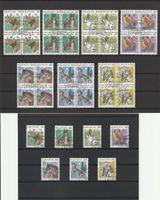 1990/1993 Tiere Viererblocks + Einzeln Ersttag gestempelt
