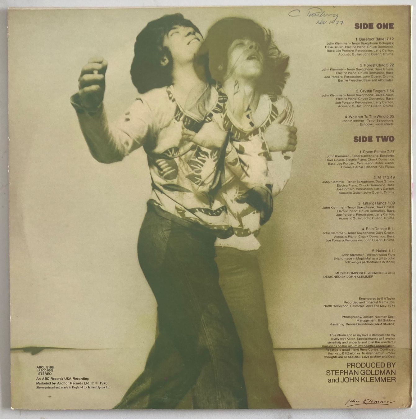 Dischi in vinile: JOHN KLEMMER - BAREFOOT BALLET – Usato da Poliez-Pittet venduto da Newtown-Records 1