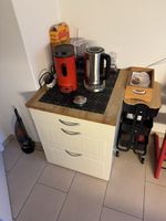 Küchenschrank weiss mit Holzplatte drei Schubladen gebraucht