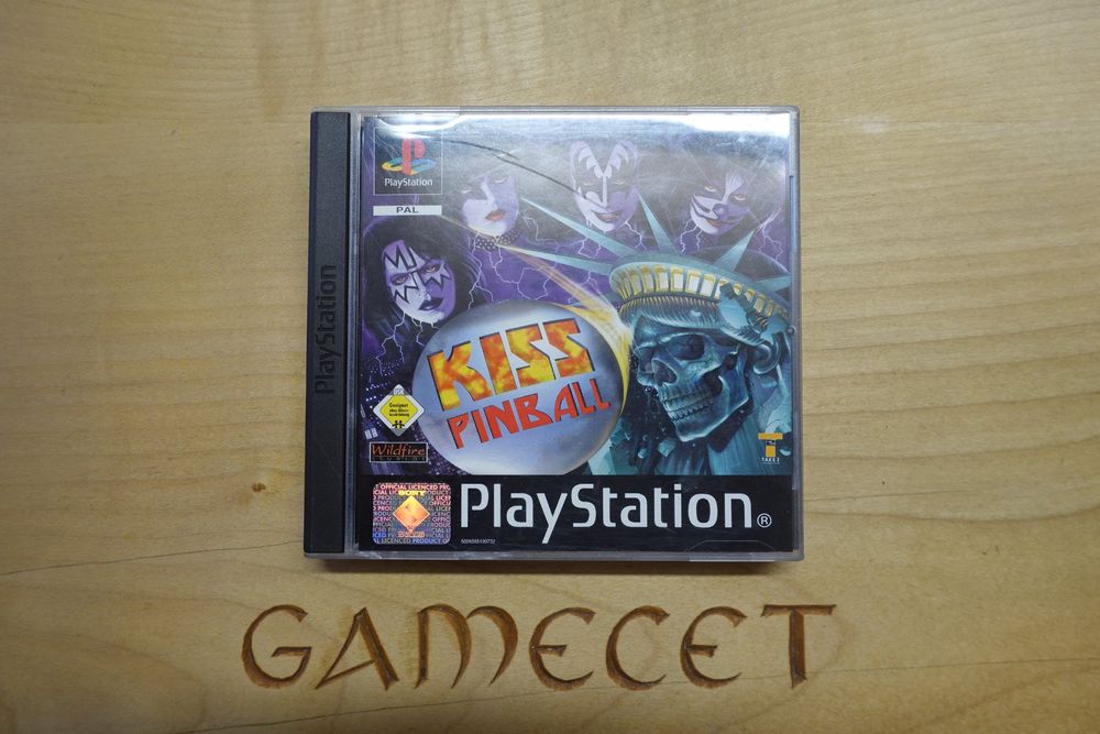 Jeu KISS Pinball Pour PS1 PlayStation 1 - Boîte D'origine Manque Couverture Avant, Très Bon état