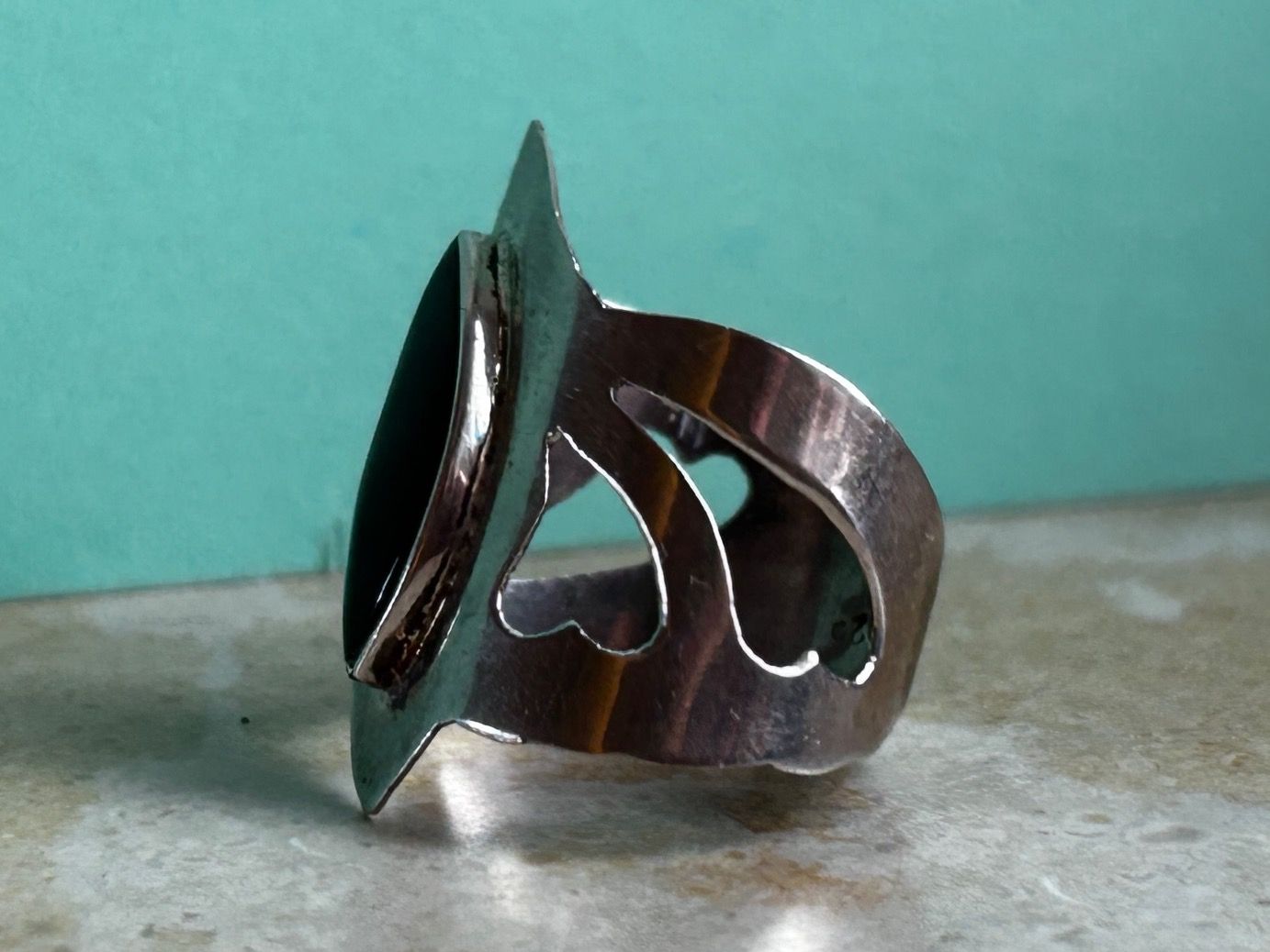Ringe: Fingerring mandelförmiger Onyx (60) – Gebraucht aus Dittingen von Bijoubelle 2