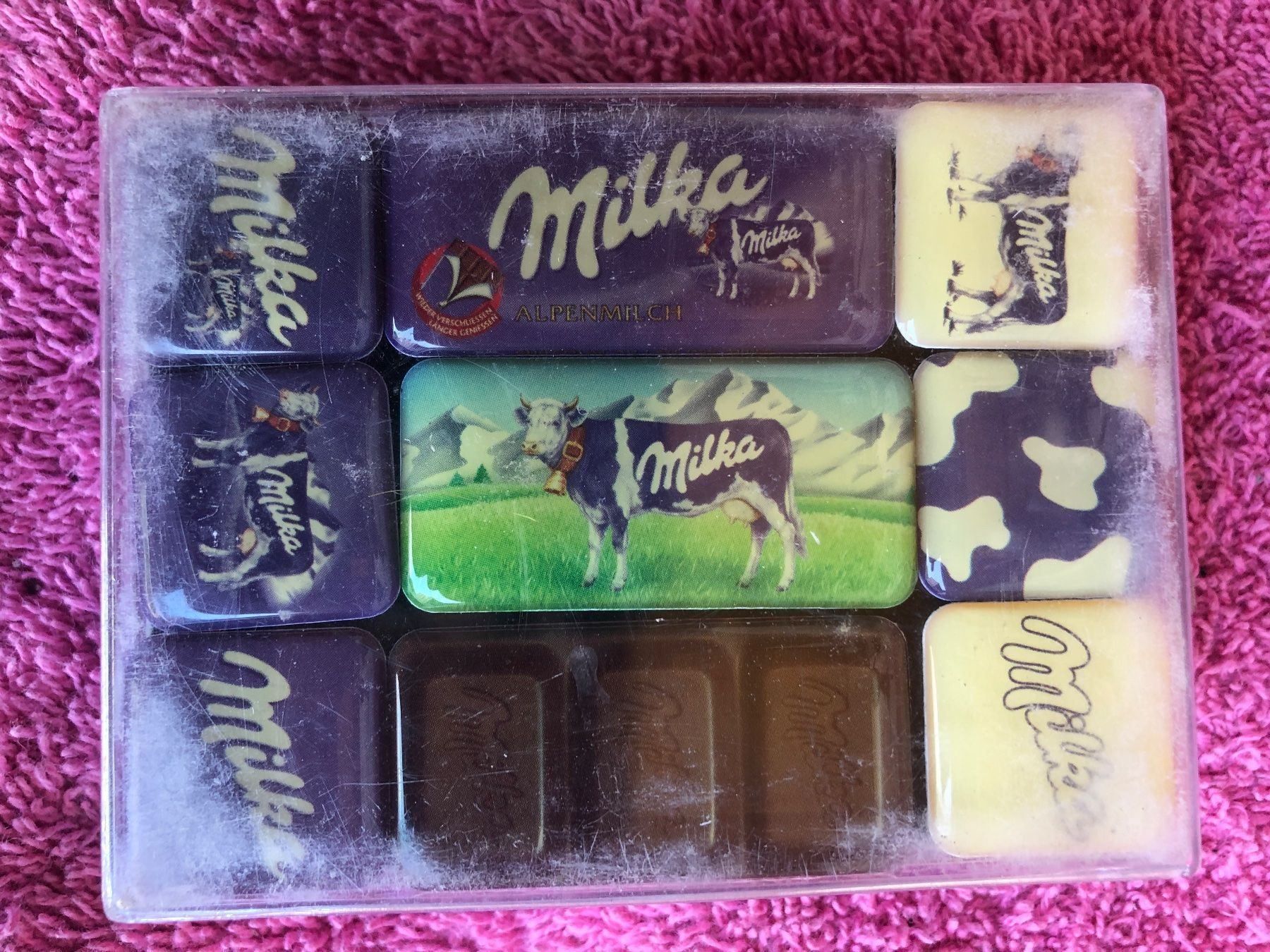 Calamite: Milka schokolade kuh magnetset lila – Nuovo (secondo la descrizione) da Reinach AG venduto da rares75