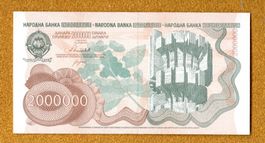 Jugoslavia 2.000.000 dinars UNC selten-rare