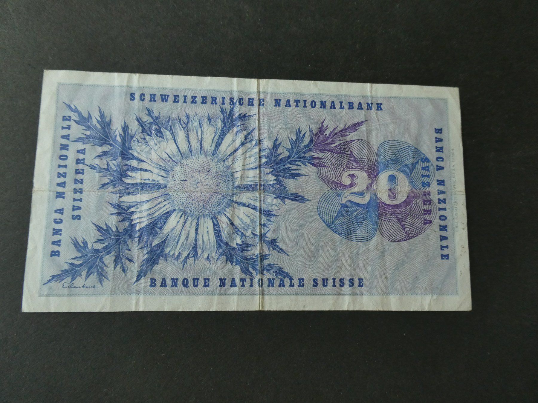 Billets de banque: Schweiz 1973,  20 Franken – D'occasion à Hinterforst par Rohusri 1
