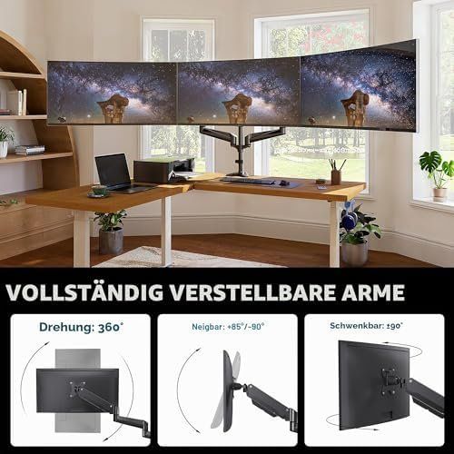 Staffa per monitor: Monitorhalterung 3 Monitore – Nuovo e nell'imballaggio originale da Hundwil venduto da Stallone6 5