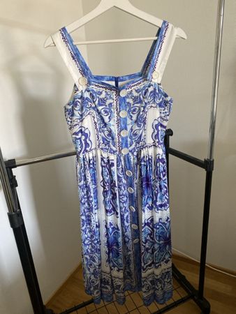 Kleid Sommerkleid blauweiss gemustert Grösse L  Zustand 1 A