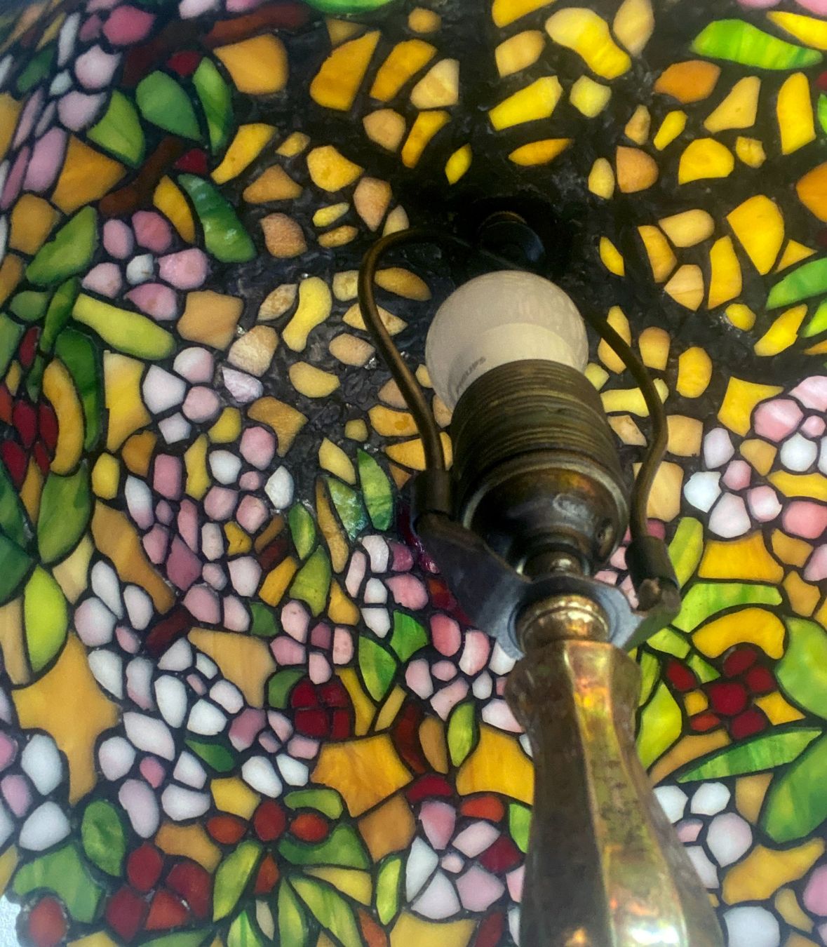 Lampen: Stehlampe mit Messingfuss und Tiffanyschirm – Gebraucht aus Brügg BE von saphyrus24 6