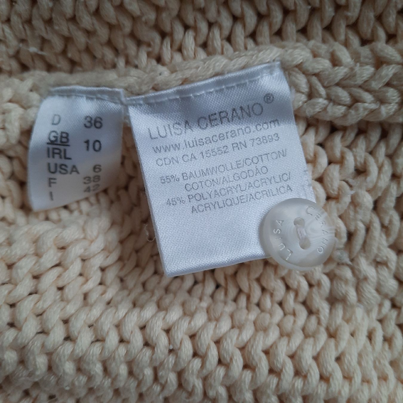 Luisa Cerano Jacken: Strickjacke Luisa Cerano Gr. 36 beige Baumwolle. – Gebraucht aus Hinwil von Wuschi40 8