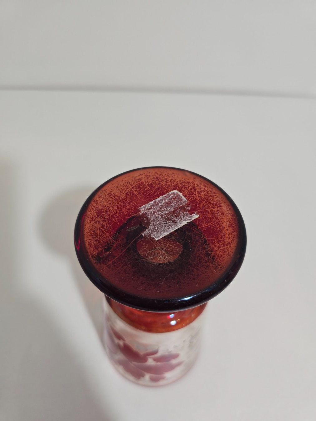 Bicchieri: Rotes Biedermeier Glas mit Blumenmuster, Antik Rubinglas – Usato da Zürich venduto da H.Orion 9